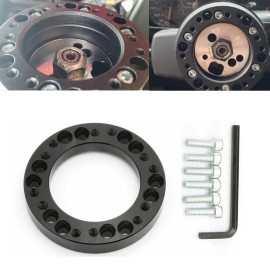 Unbranded For MOMO Hub Aluminum Steering Wheel Hub Adapter Spacer Kit 12mm Black