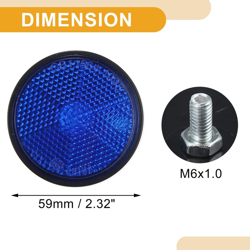 Partuto 2 Pcs Universal Universal Reflector - Plastic Blue