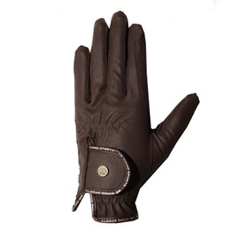 AK Light Grip Horse Riding Gloves For Competition & For Dressage (Brown, L)