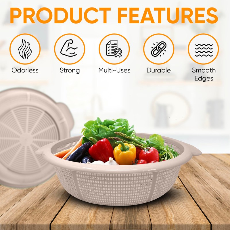 Plastic Colander Food Sieve Strainer Basket for Food Washing Draining