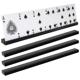Card Stand, 13.4 inches (34 cm), Black, Set of 4, Acrylic Playing Cards Card Game (Set of 4, Black)