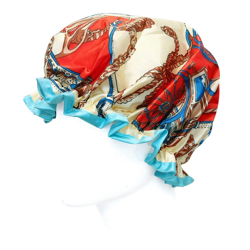Wrapables® Stylish Double Layer Waterproof Shower Caps (Set of 4),