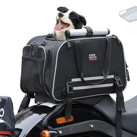 KEMIMOTO Dog Cat Pet Carrier Expandable for Less Than 20 lbs Pets Travel Bike Portable Folding Soft-Sided Dog Carriers for Touring Cruiser Trike Car Black