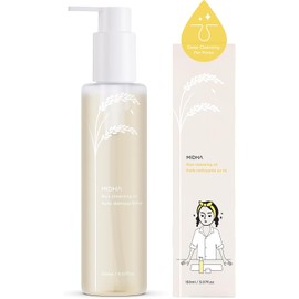 MIDHA- Aceite limpiador de arroz para un lavado limpio y suave del rostro, no graso y de textura ligera, de rápida emulsión.