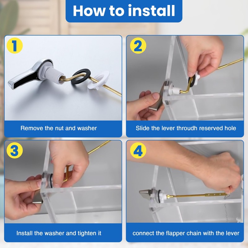 Saillong Universal Toilet Flusher Replacement Kit, Fill Valve, 2-Inch Flapper,