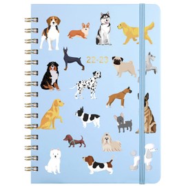 Planner 2022-2023 - Academic Weekly & Monthly Planner 2022-2023 with Tabs, July 2022 - June 2023, 6.5" x 8.5", Hardcover with Back Pocket + Thick Paper + Banded, Twin-Wire Binding - Cute Dogs