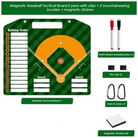 SRG Magnetic Baseball Lineup Board for Coach | Baseball Lineup Board for Dugout | Baseball Clipboard for Coaches | Baseball Dry Erase Coaching Board | Double-Sided Coaches Whiteboard