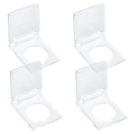 Square Switch Button Protective Cover Transparent Plastic Dust Protector Waterproof Power Button Cover Lamp Switch Cover Multifunctional Craft Display Stand for Home and Office (4)