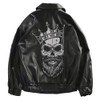 Big Crown Skull Embroidered Iron On Patch Motorcycle Racing Jacket