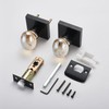 dairazan Champagne-Gold Oval-Glass Door Knobs - Interior Passage Premium Crystal