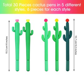 30 Pieces Cactus Shaped Rollerball Pens Cactus Gel Ink Pens Writing Pen for Office School Home Writing Gift Supplies