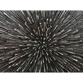 moshinart 24 x 36in Hand-Painted Oil Painting 3D Texture Sense of Space Silver Firework Modern Minimalist Colorful Abstract Wall Art, Home Office Wall Decoration Silver