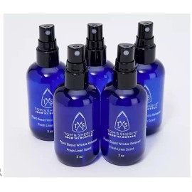Tom & Sheri's Traveler Set, 5 Tom & Sheri's Wrinkle Release Spray Bottles, Plant Base Formula