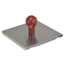 Prince Castle Red Handled Stainless Steel Meat Press, 6"x6" - Meat Tenderizer Tool and Kitchen Mallet