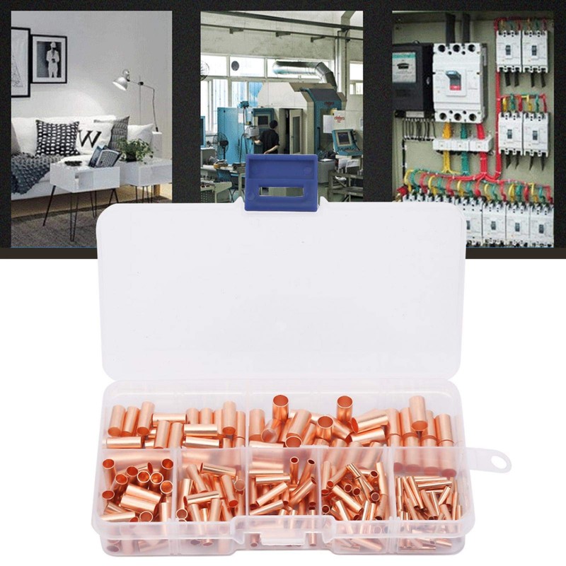 Fafeicy 250pcs Red Copper Connecting Pipe GT1-6mm Intermediate Connection Pipe