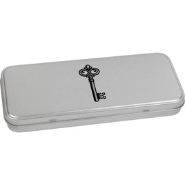 Azeeda 'Antique Vintage Key' Metal Hinged Stationery Tin/Storage Box (TT00241648)