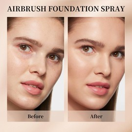 QIUFSSE Airbrush Foundation Spray,Hydrates and Moisturizes,Silk Lightweight,Waterproof Foundation for Mature Skin,Buildable Coverage,Base de Maquillaje (01 Natural)