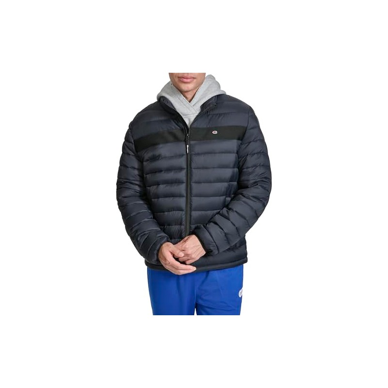 Champion Men's Lightweight Packable Puffer Jacket, Black