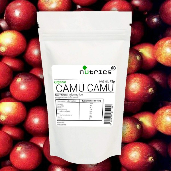 Nutrics® 100% Pure Organic CAMU CAMU Powder 400g Peruvian Superfood - Nutrics Superfoods