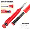 Hiboom 3 Pack Solid Carpenter Pencil with 21 Refill, Long