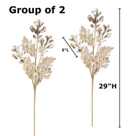 Factory Direct Craft Group of 2 Gold Metallic Artificial Oak Leaf and Acorns Sprays for Fall Arrangements and Holiday Displays - 29 Inches