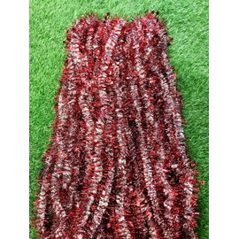 Red and Silver Christmas Foil Tinsel Garland Christmas Tree Decorations Ornaments Set Stairs Home Decor Xmas Hanging Tinsel for Party Decoration Garland Wedding Decoration 28 Feet 5 Pieces