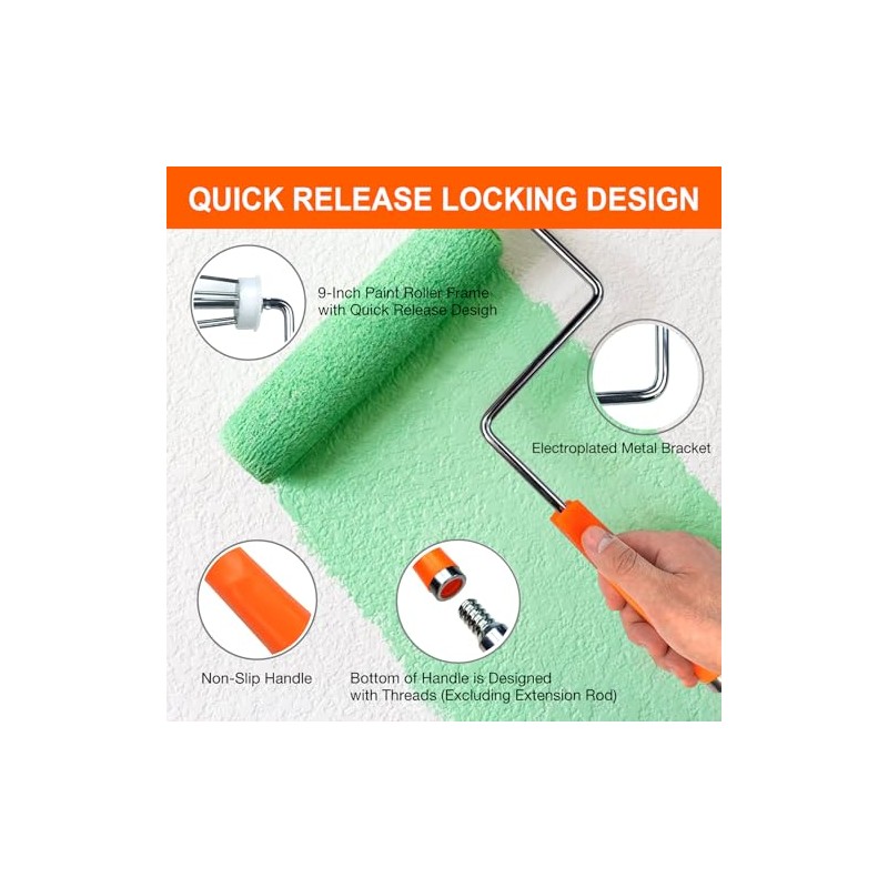 King Origin Paint Roller Kit with Extension Pole (3 ft),