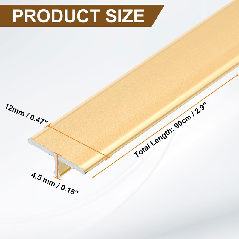 uxcell 2.9ft x 0.47" t Molding Floor Transition Strips, Aluminium