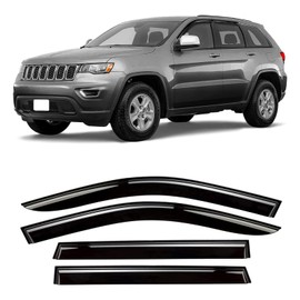 ZZDSNJ ZZDSNJ Tape-On Window Visors 4-Piece for 2011-2020 Grand Cherokee Sun Rain Guard Shield Shade Smoke 94252