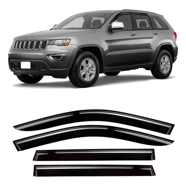 ZZDSNJ ZZDSNJ Tape-On Window Visors 4-Piece for 2011-2020 Grand Cherokee