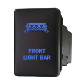 12V 3A ON-OFF Push Switch 9C12B Laser etched FRONT LIGHT BAR dual LEDs in blue For Toyota Hilux LandCruiser Prado RAV4 & Suzuki and more