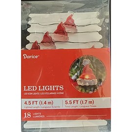 Santa Hat LED Christmas String Lights Battery Operated w/Timer