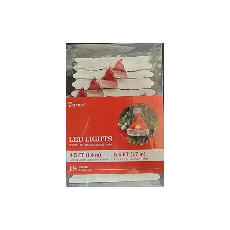 Santa Hat LED Christmas String Lights Battery Operated w/Timer