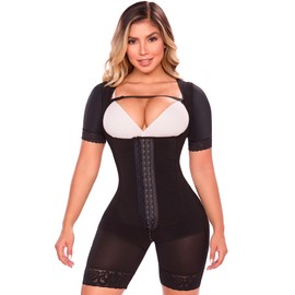 SHAPE CONCEPT 060 068 087 Fajas Colombianas Reductoras y Moldeadoras Post Cirugía Prenda de Compresión Abdominoplastia, Mangas negras., S
