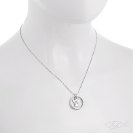 fish Kinderkette Mädchen Taufring Sterling-Silber 925 Taufring klar Geschenkverpackung Geschenk zur Taufe