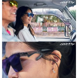 AirFly AF-501 Nose Padless Sports Sunglasses, Rimless Flat Lens, Outdoor Camping Casual Sunglasses