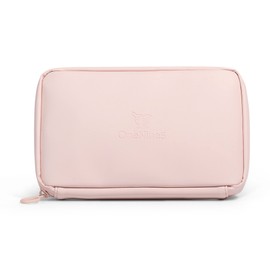 OneNine5 Eco-Friendly Essentials Pouch, Komodo Pink. Organiser and Bag for Makeup, Cosmetics, Tech, Travel and Holiday Accessories. Vegan Friendly With 100% Recycled Plastic Lining.
