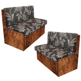 Rv Dinette Cushion Covers,Printing Stretchable Camper Cushion Cover,RV Cushion Slipcover,Rv Couch Cover Replacement for RV Camper Car Bench,2 Backrest Covers and 2 Bench Covers (Grayish Brown)