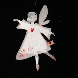 Good old Friends Wunschfee Hanging Jewellery Heart Red - Hanging Jewellery Made of Paper for Christmas