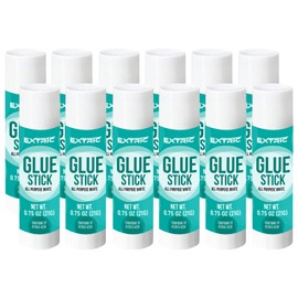 EXTRIC Glue Sticks 0.75 Ounce - 12 Count Glue Stick, All Purpose White Glue Sticks for Kids, Washable Glue Sticks Bulk - Large Glue Sticks for School and Home Use