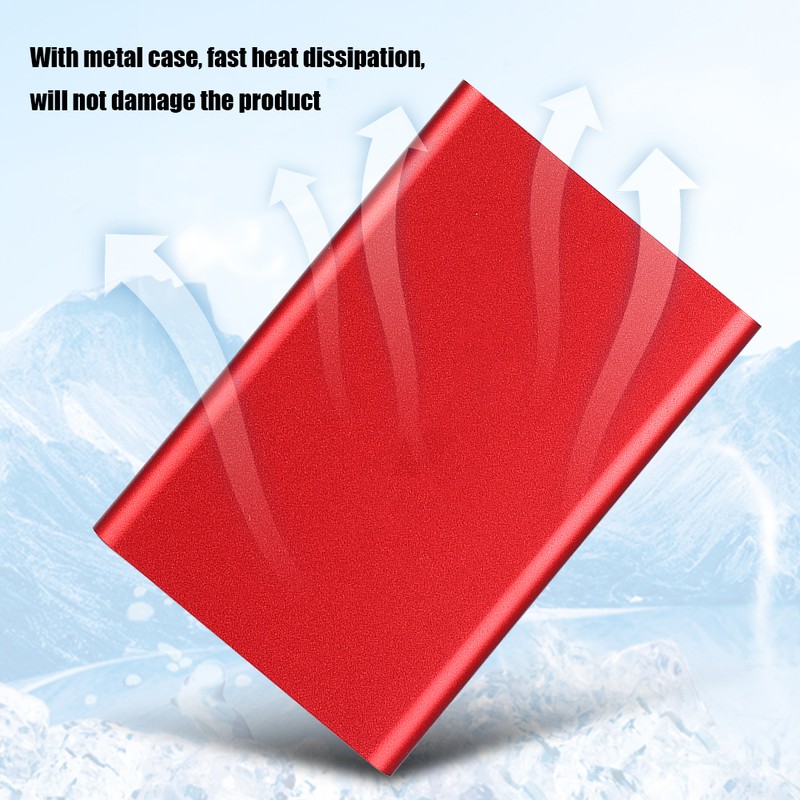 TYPE C Mobile Hard Disk External Red Metal Case for