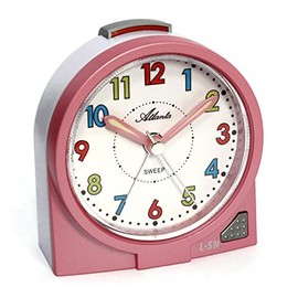 Atlanta 2127/17 Children's Alarm Clock without Ticking Analogue Girls Pink
