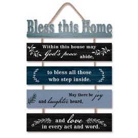 HPNIUB Bible Verse Wood Sign,Sunflower Christian Wall Art,Bible Verse Wooden Plaques(1.5"x12"),Farmhouse Bible Sign,Inspirational Plaque Sign for Home,Farmhouse,Kitchen,Office Decor… (blue)