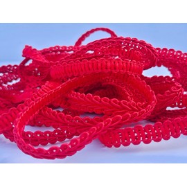 3/8 Inch Gimp Braid Trim 50 Yards for Upholstery Costume DIY Crafts (1313 Red)