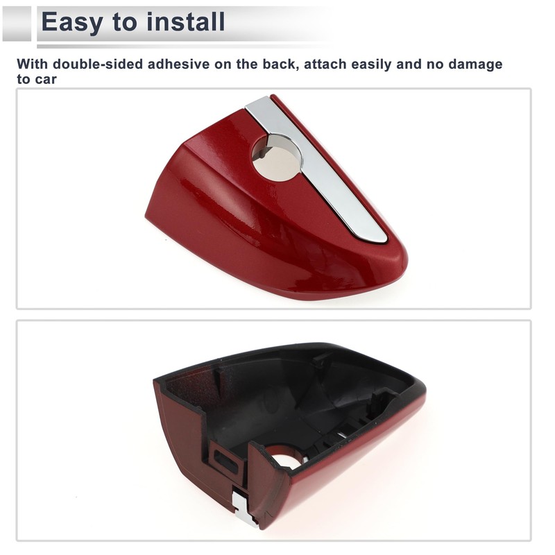 X AUTOHAUX Front Left Door Handle Lock Cylinder Cover for