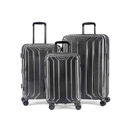 NONSTOP New York Elite Luggage Expandable Lightweight Spinner Wheels hard side shell Travel Suitcase Set, TSA Lock, Double USB Port, 3 packing cubes, Charcoal, 3-piece Set (20/24/28)