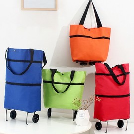 Portable Folding Supermarket Market Hand Cart Shopping Basket Shopping Cart M11070 Blue 2ea