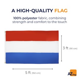 AZ FLAG Netherlands Flag 5ft x 3ft (150cm x 90cm) - 100% Polyester - 110g - Bright Colours