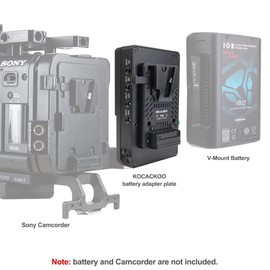 KOCACKOO V-Mount Battery Convert to V-Mount/V-Lock Camcorder Adapter Plate, Power Supply Splitter Adapter,with 15mm Rod Clamp and six DC Power Output for Sony Camcorders, BMPCC 4k/6k，DSLR Cameras.