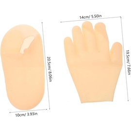 Guantes Hidratantes Para Manos Y Calcetines Hidratantes Para Pies Secos Exfoliantes Y Suaves Con Forro De Gel De Silicona Ideal Para Tratamiento Nocturno Y Cuidado Profundo